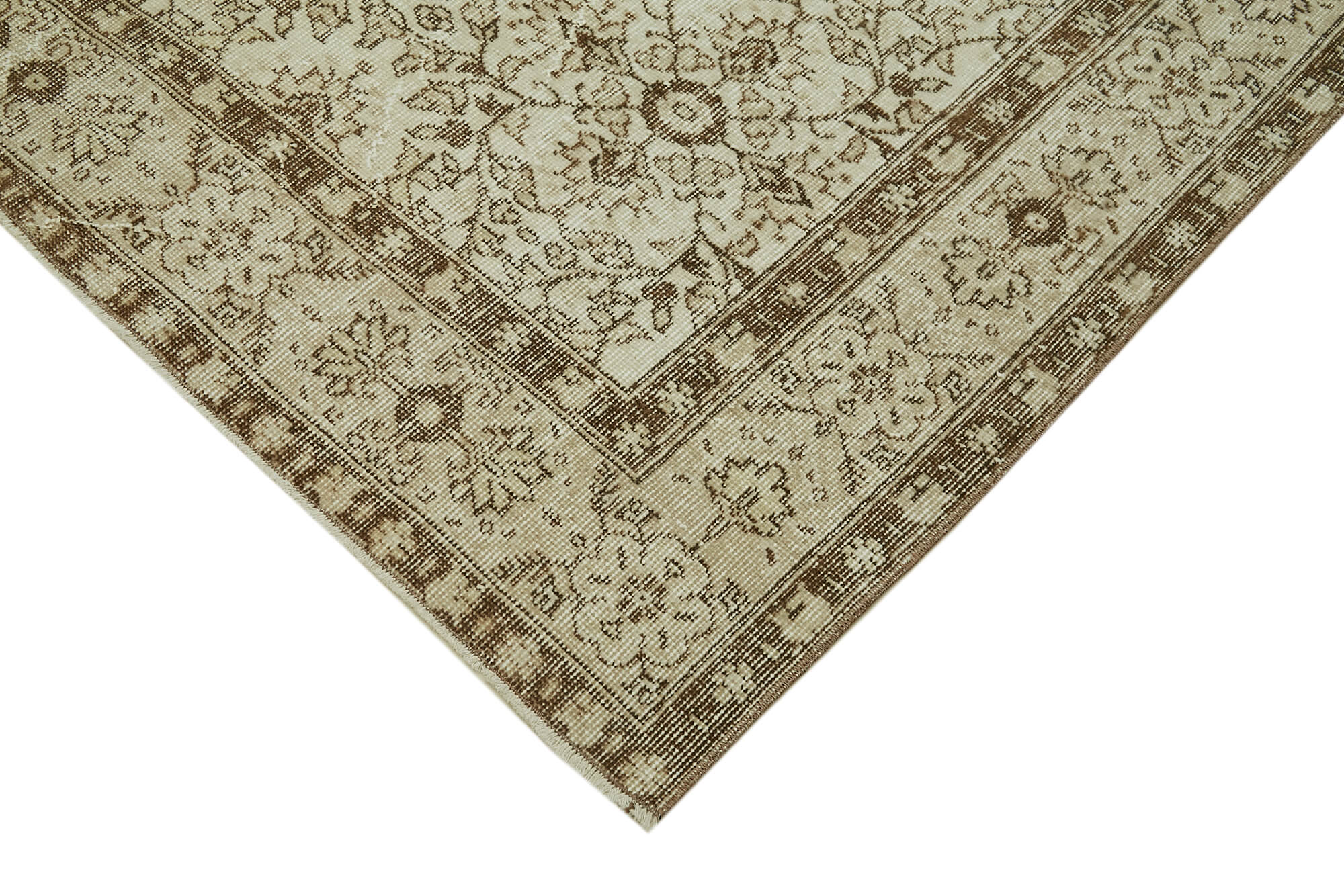Handmade Wool Area Rug - Traditional Wool Carpet 6'2''x9'3'' Neutral Beige Turkish Handmade Rug
