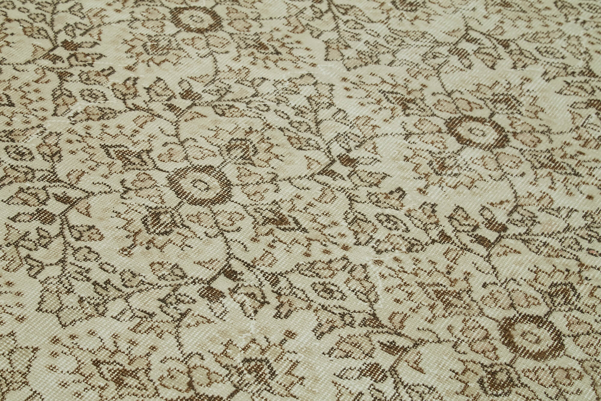 Handmade Wool Area Rug - Traditional Wool Carpet 6'2''x9'3'' Neutral Beige Turkish Handmade Rug