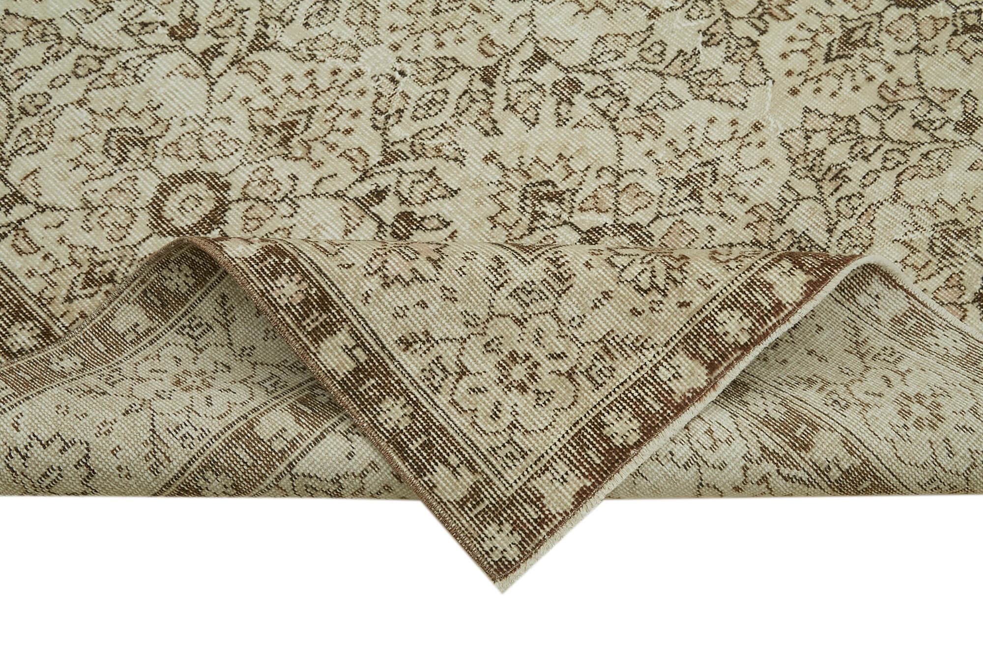Handmade Wool Area Rug - Traditional Wool Carpet 6'2''x9'3'' Neutral Beige Turkish Handmade Rug
