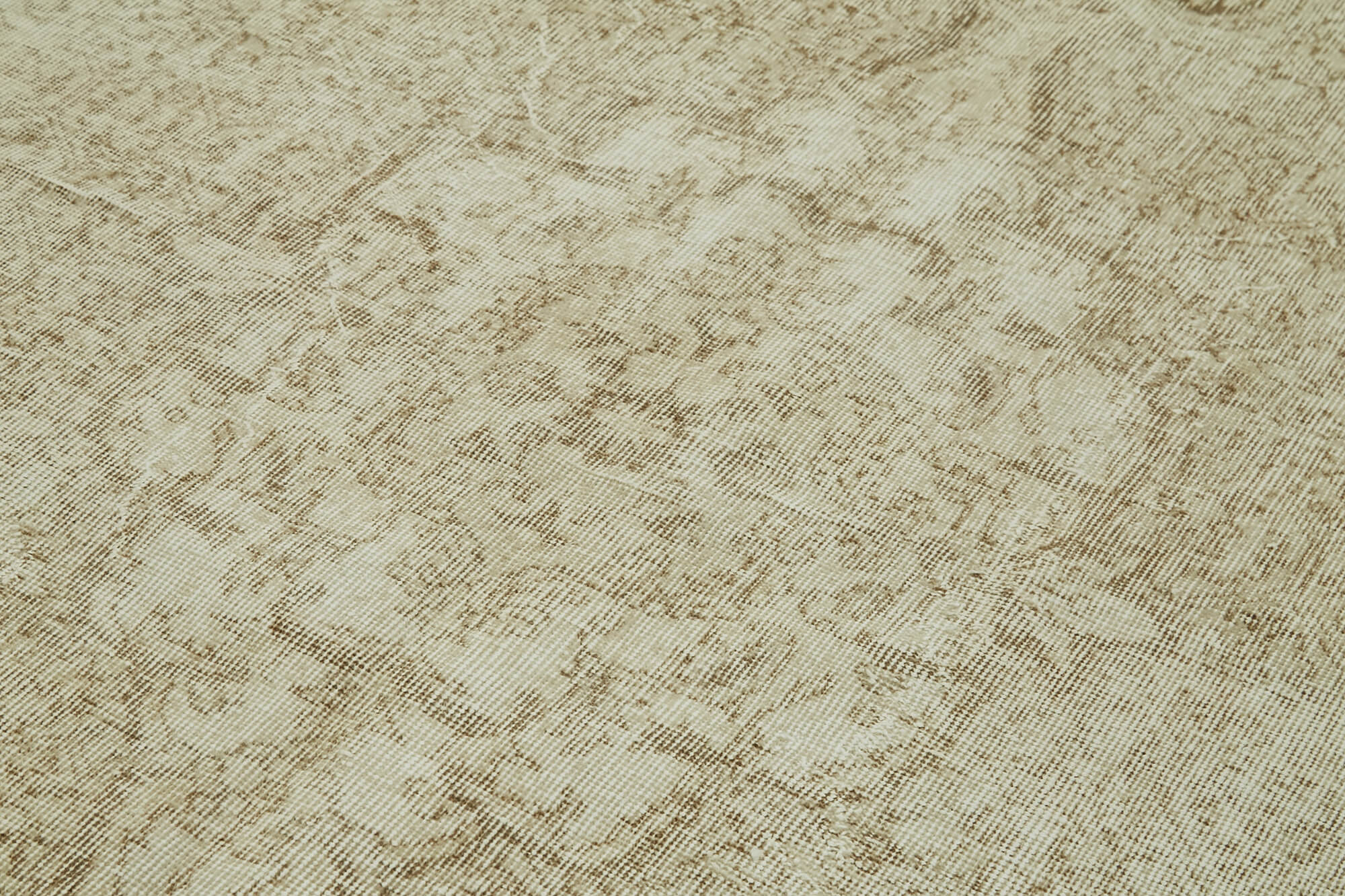 Handmade Vintage Area Rug – Beige Wool Carpet | Cotton Wool Blend Rug 5'5''x8'6''