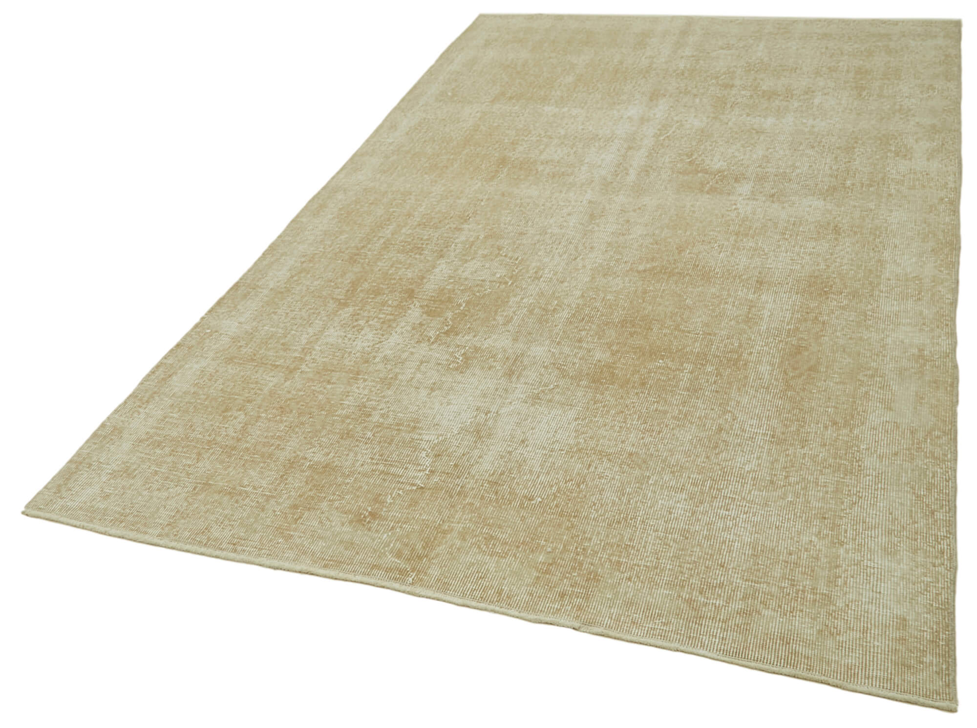 Handmade Wool Area Rug - Vintage Cotton Rug With Hand Dyed Colors, Beige