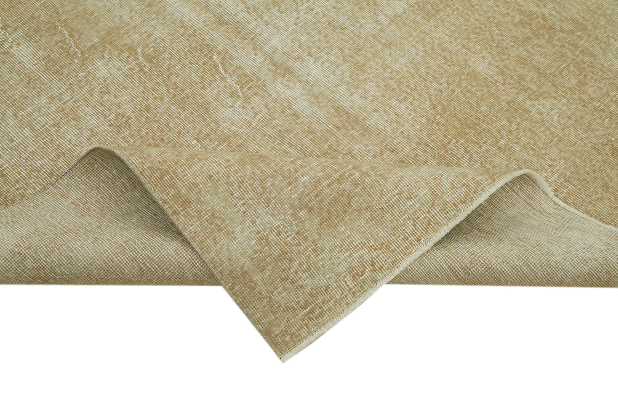 Handmade Wool Area Rug - Vintage Cotton Rug With Hand Dyed Colors, Beige
