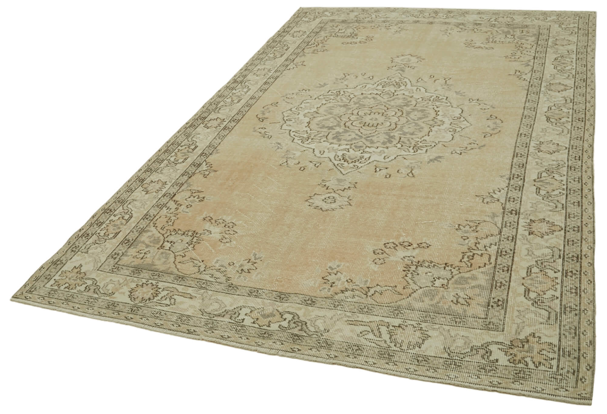Handmade Wool Area Rug – Vintage Cotton Rug | Beige Area Carpet, Durable Cotton Weave