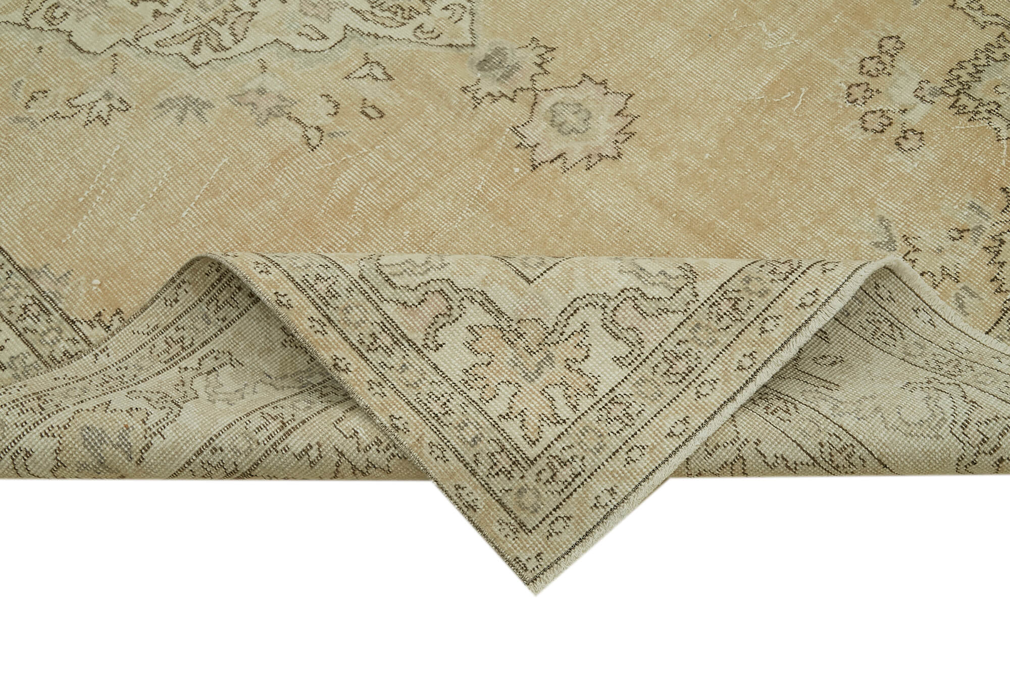 Handmade Wool Area Rug – Vintage Cotton Rug | Beige Area Carpet, Durable Cotton Weave