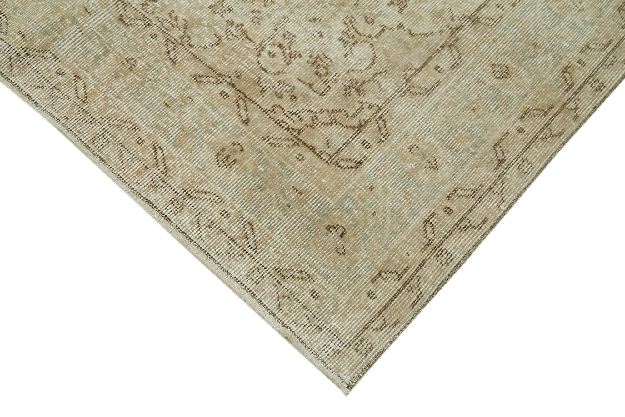 Handmade Wool Area Rug 5'3''x8'8'' – Beige Area Rug, Hand Woven Carpet, Rustic Style Carpet