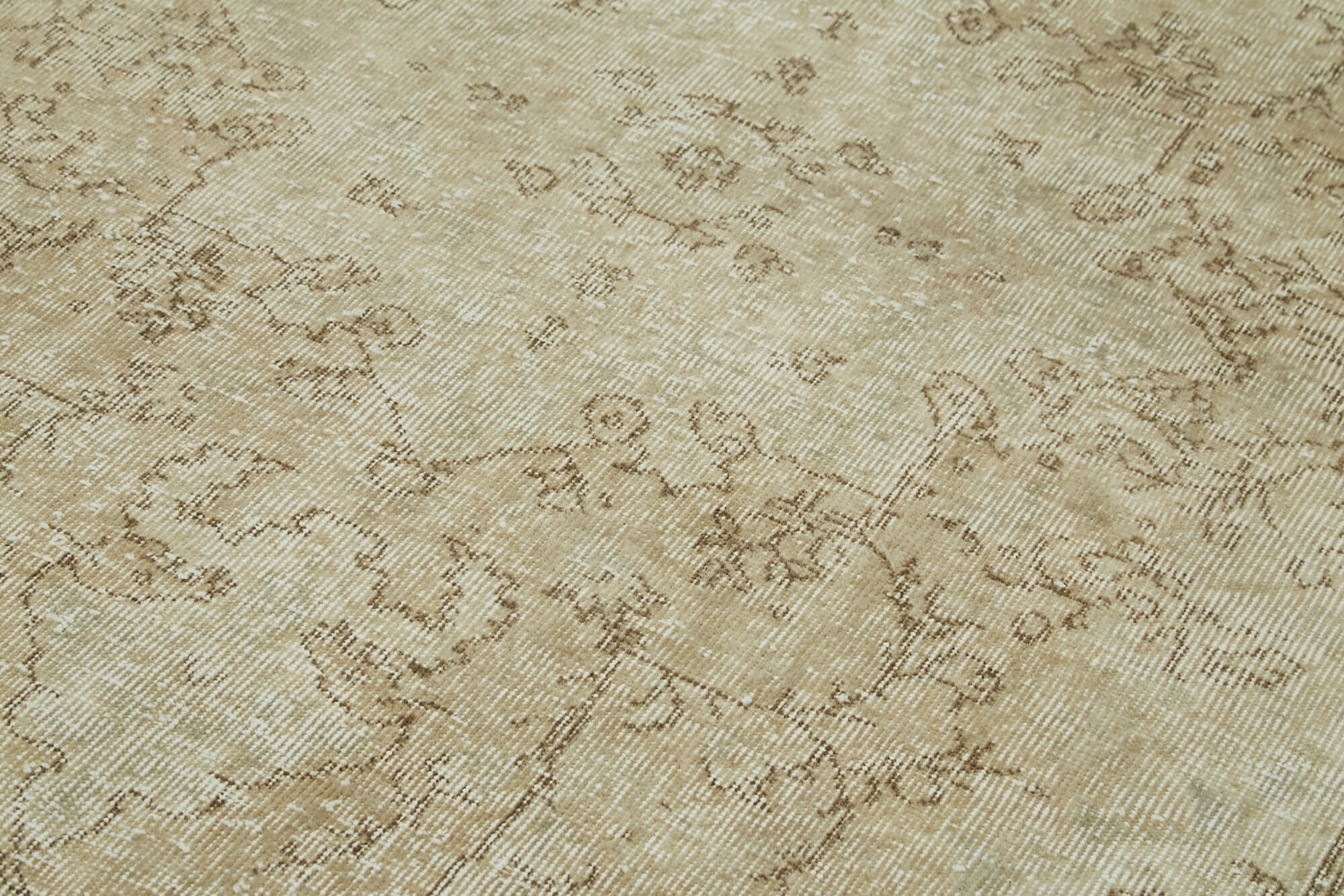 Handmade Wool Area Rug 5'3''x8'8'' – Beige Area Rug, Hand Woven Carpet, Rustic Style Carpet