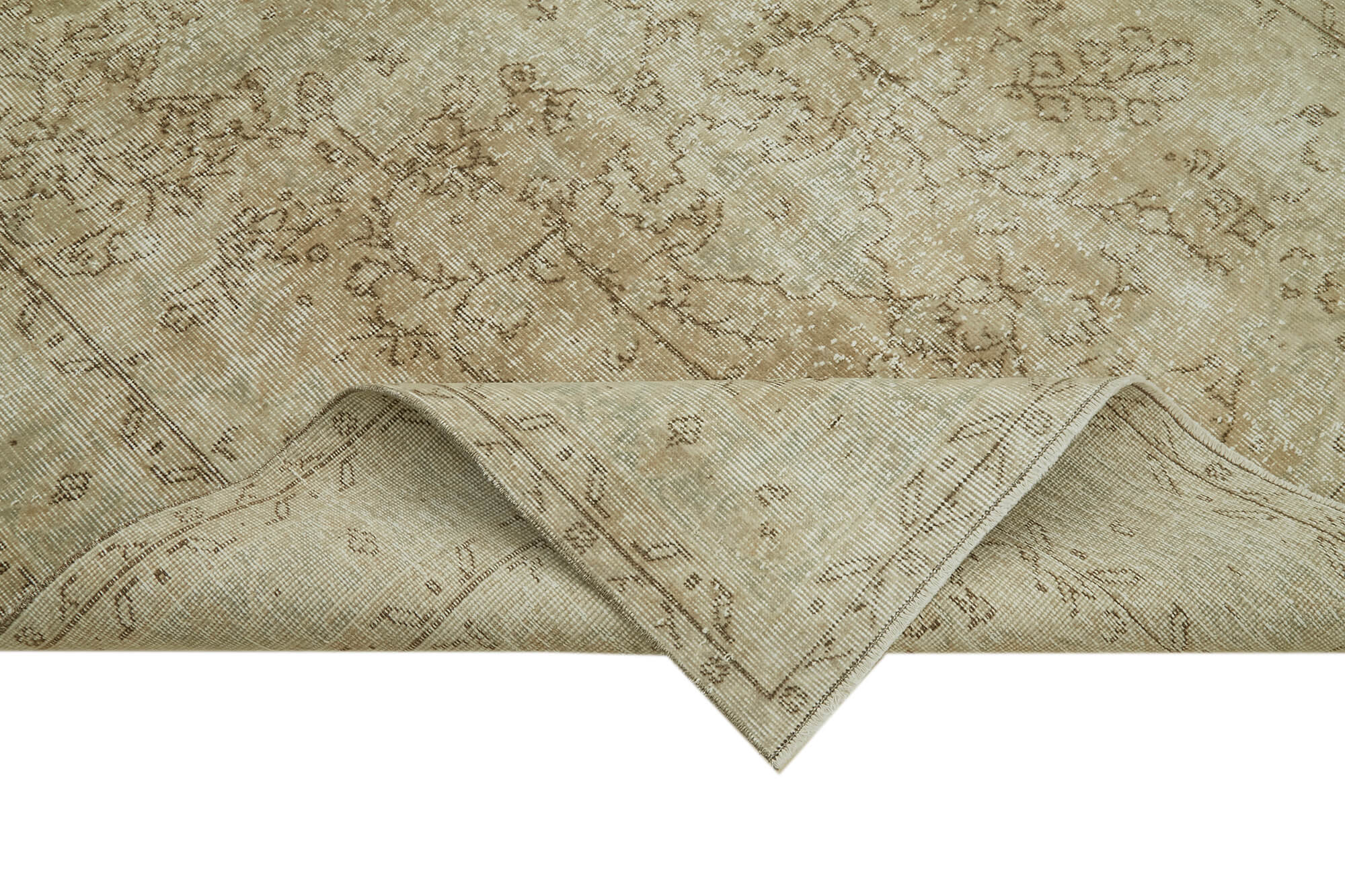 Handmade Wool Area Rug 5'3''x8'8'' – Beige Area Rug, Hand Woven Carpet, Rustic Style Carpet