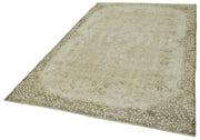 Handmade Wool Area Rug – Vintage Cotton Rug, Beige Wool Carpet 5'9''x9'0''