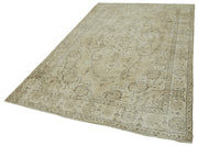 Handmade Wool Area Rug – Vintage Cotton Rug 5'3''x9'0'' Beige Turkish Carpet