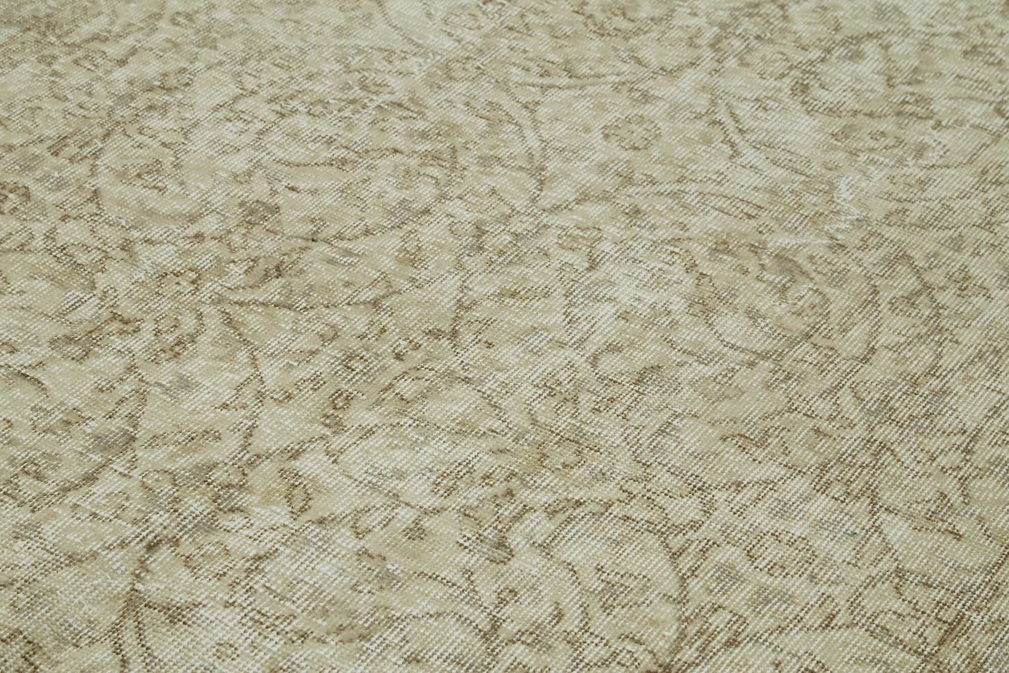 Handmade Wool Area Rug – Vintage Cotton Rug 5'0'' x 9'3'' Beige Classic Carpet