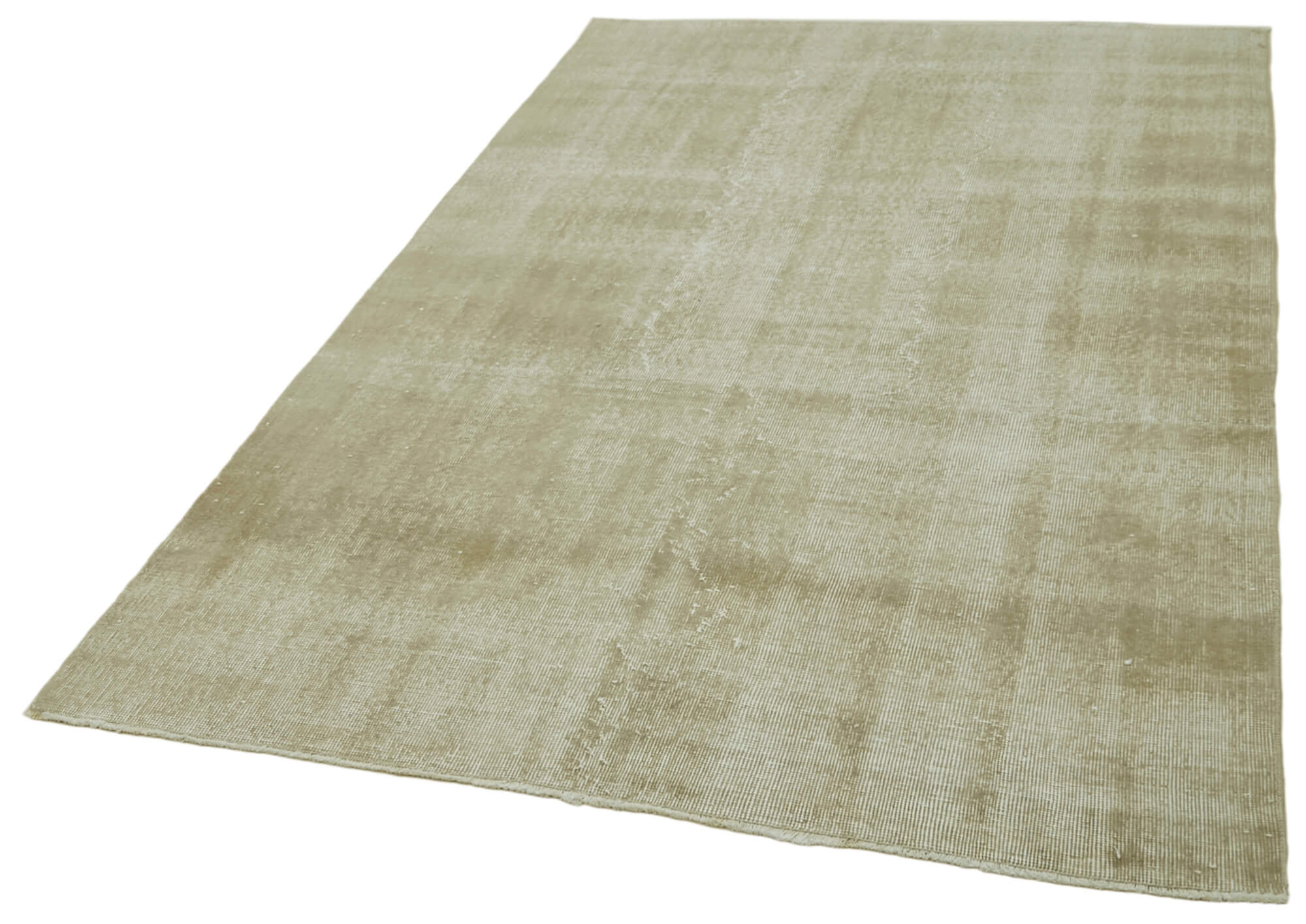 Handmade Vintage Area Rug – Beige Cotton Wool Blend, 5'0'' x 8'1'' | Turkish Hand Knotted