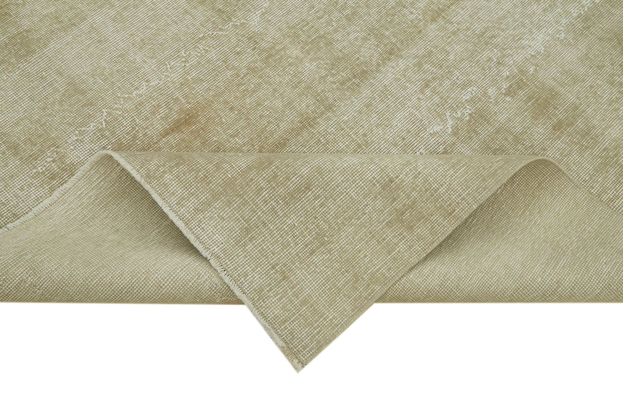 Handmade Vintage Area Rug – Beige Cotton Wool Blend, 5'0'' x 8'1'' | Turkish Hand Knotted