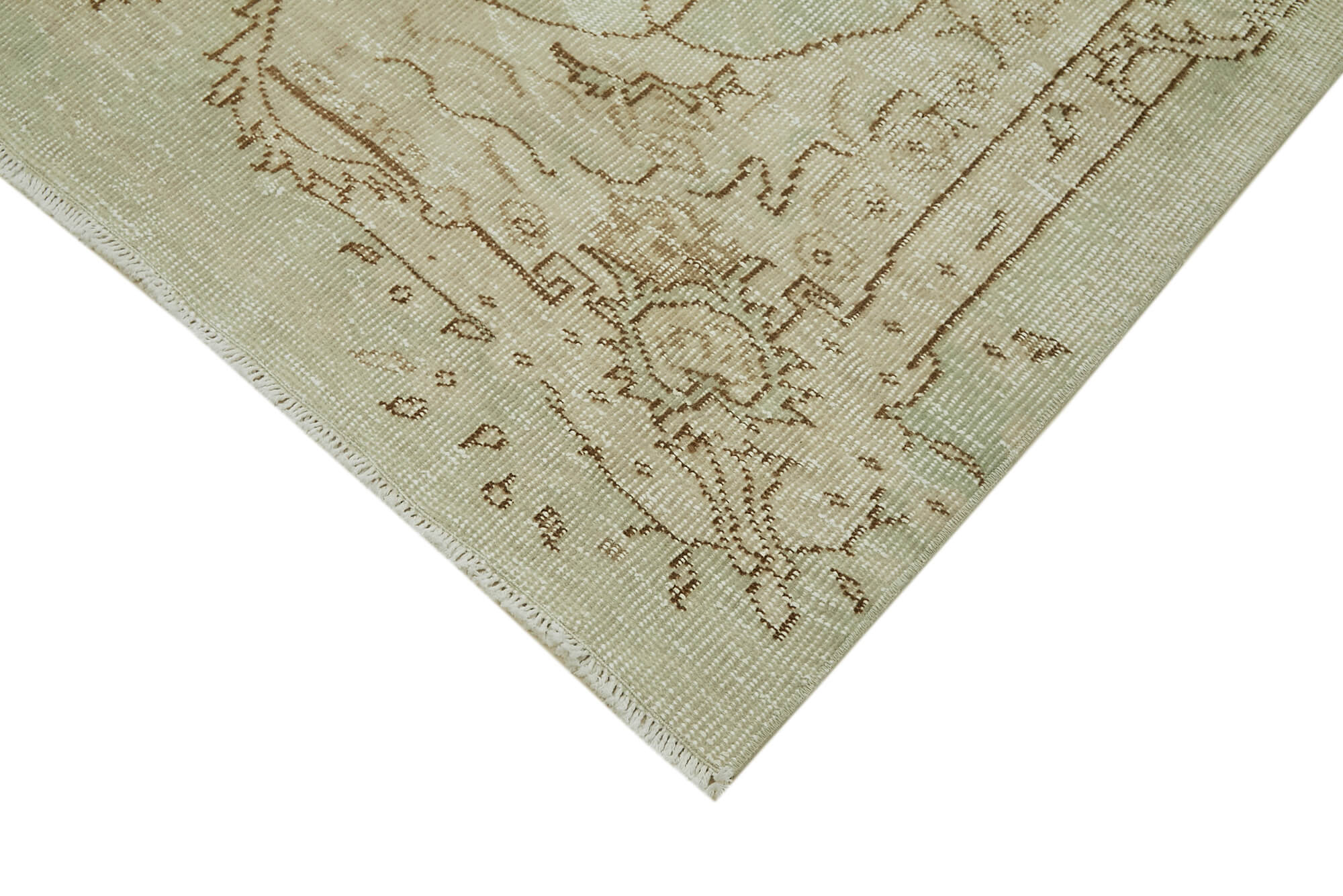 Handmade Wool Area Rug – Vintage Cotton Rug | Beige Area Carpet 5'6''x9'8''