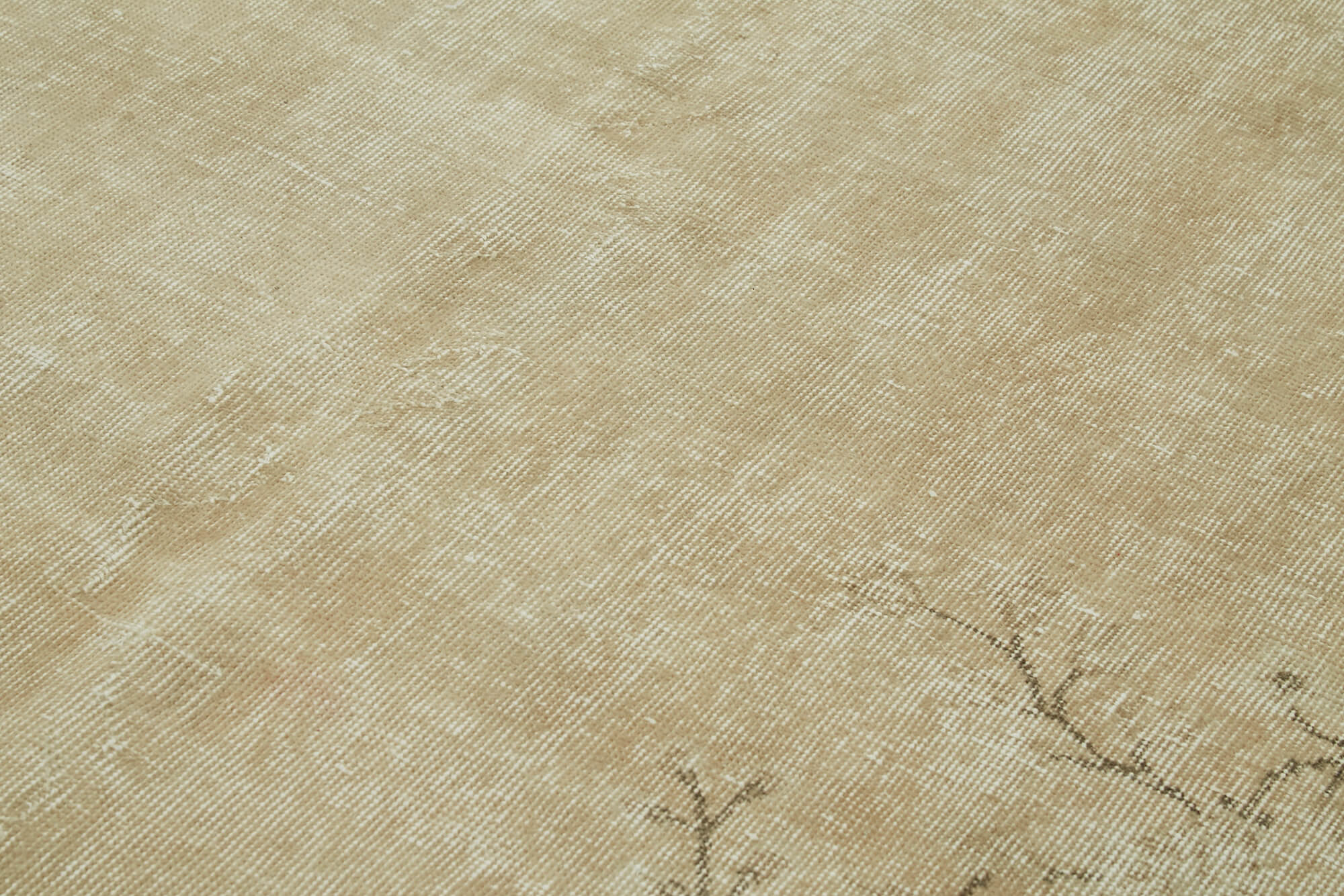 Vintage Wool Area Rug – Handmade Cotton Rug | Beige Turkish Vintage Carpet 5'9''x9'3''