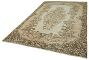Handmade Wool Area Rug – Vintage Cotton Rug 5'10'' x 9'7'' Beige Area Carpet