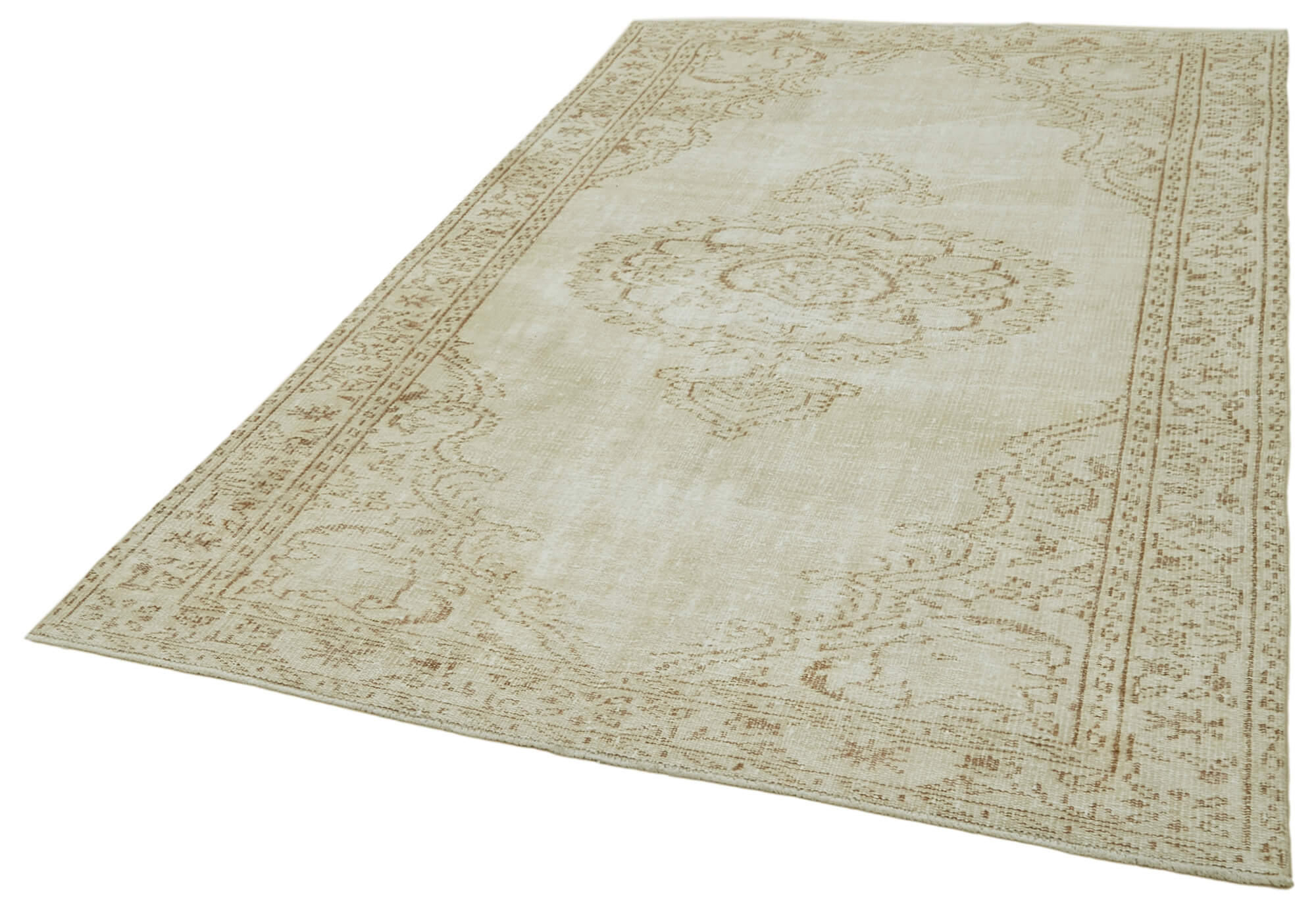 Handmade Wool Area Rug – Vintage Cotton Rug With Soft Wool Texture & Durable Cotton Weave 5'5''x8'8''