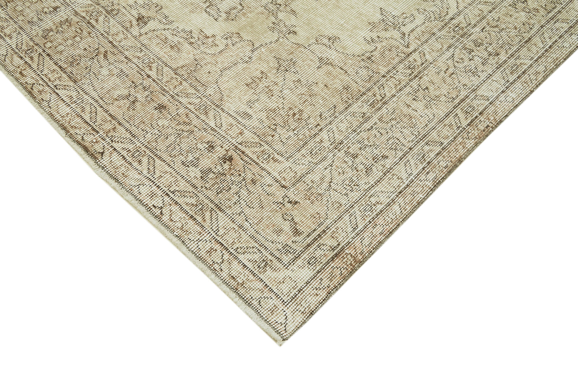 Vintage Cotton Wool Rug – Handmade Area Rug | Turkish Wool Carpet, Beige Vintage Carpet 5'11"x9'2"