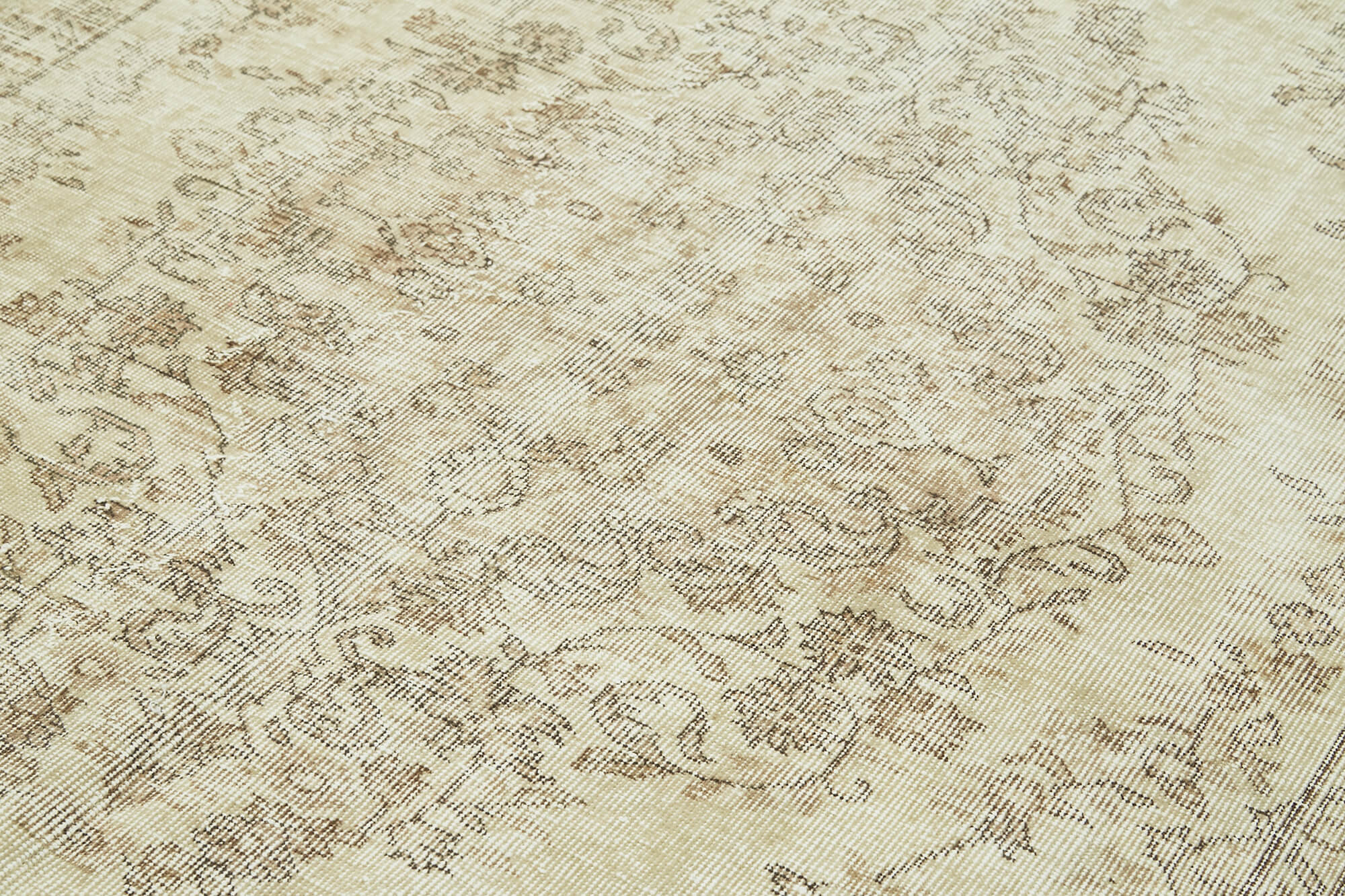 Vintage Cotton Wool Rug – Handmade Area Rug | Turkish Wool Carpet, Beige Vintage Carpet 5'11"x9'2"