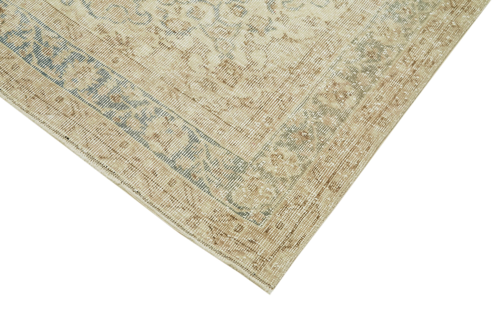 Handmade Wool Area Rug – Vintage Cotton Rug Beige 5'4''x9'3'' Durable Cotton Weave