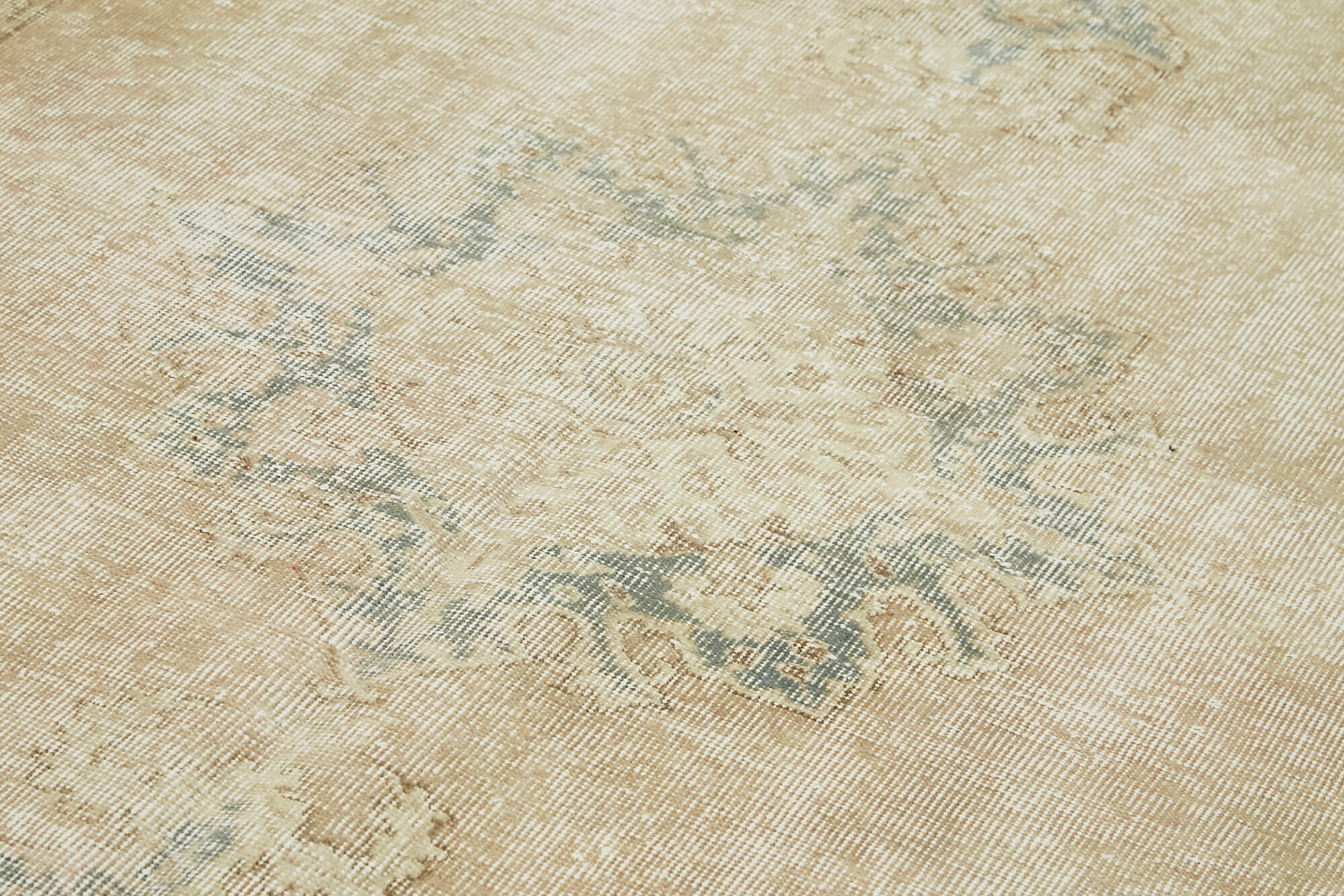Handmade Wool Area Rug – Vintage Cotton Rug Beige 5'4''x9'3'' Durable Cotton Weave