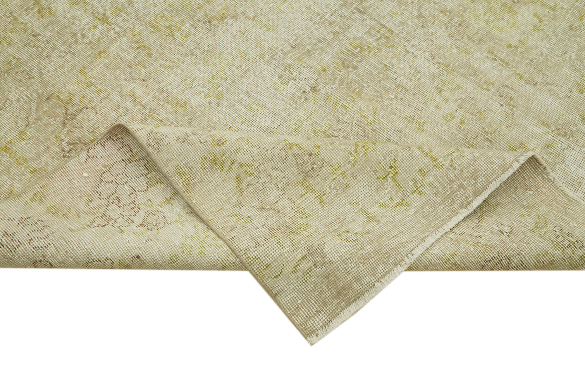 Vintage Cotton Wool Rug - Handmade Area Rug 6'0'' x 9'9'' Beige Turkish Wool Carpet