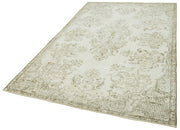 Handmade Vintage Area Rug – Beige Wool & Cotton Rug 5'7" x 9'1" Rustic Style