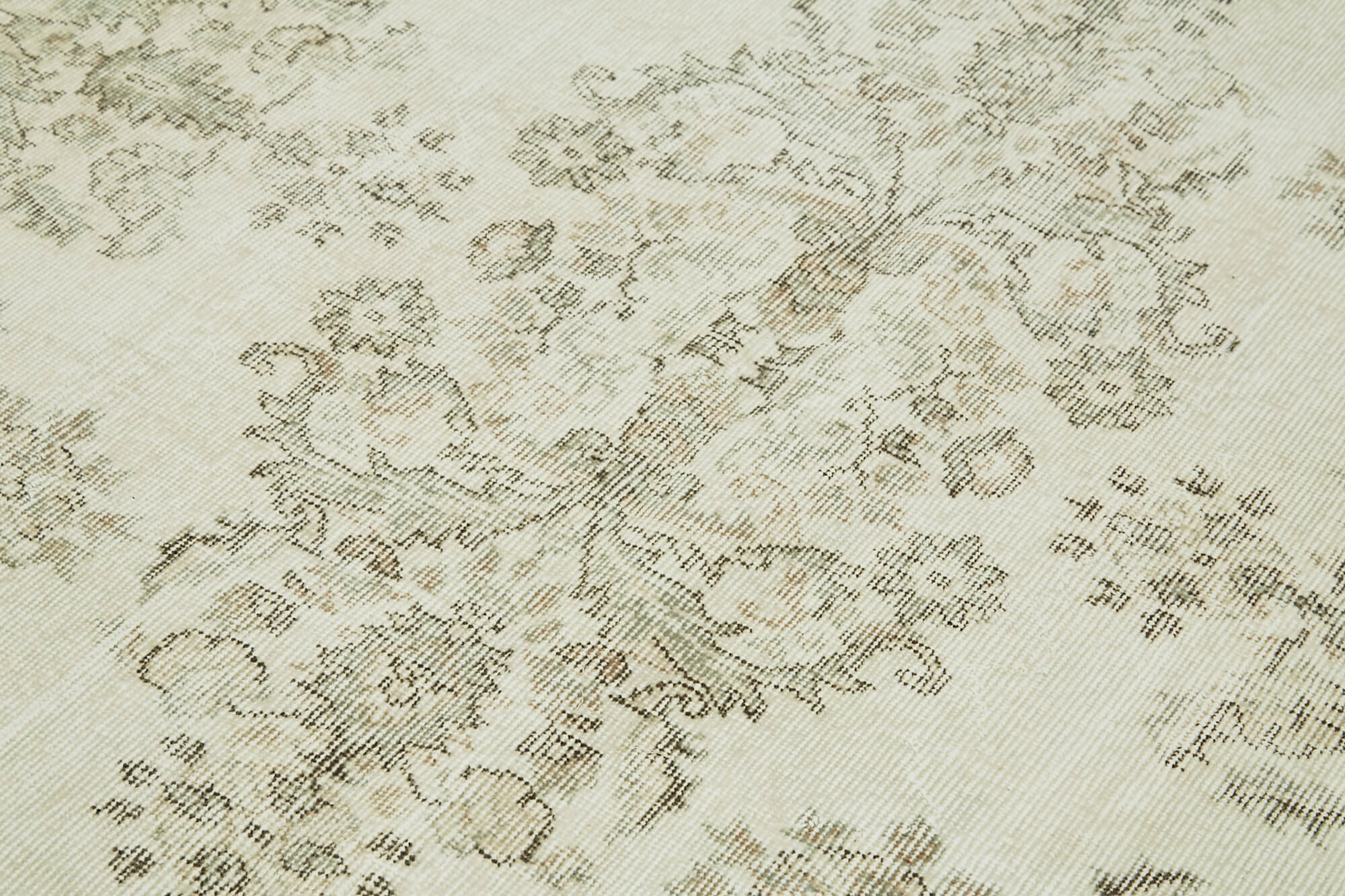 Handmade Vintage Area Rug – Beige Wool & Cotton Rug 5'7" x 9'1" Rustic Style