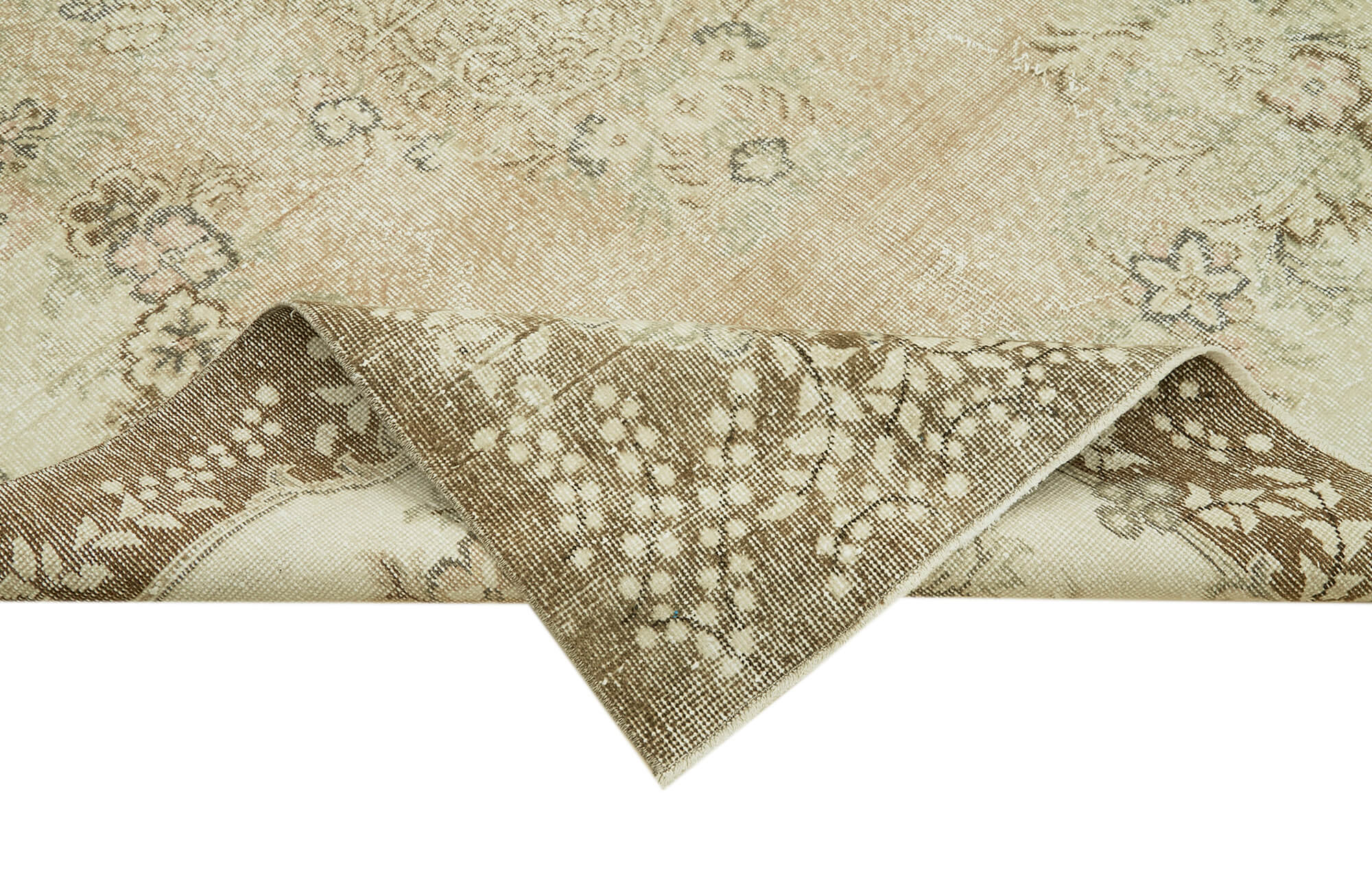 Handmade Wool Area Rug – Vintage Cotton Rug Beige 5'9'' x 9'7'' Soft Durable