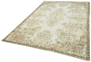 Handmade Wool Area Rug – Vintage Cotton Rug Beige 6'x9'4'' Soft Natural Fiber