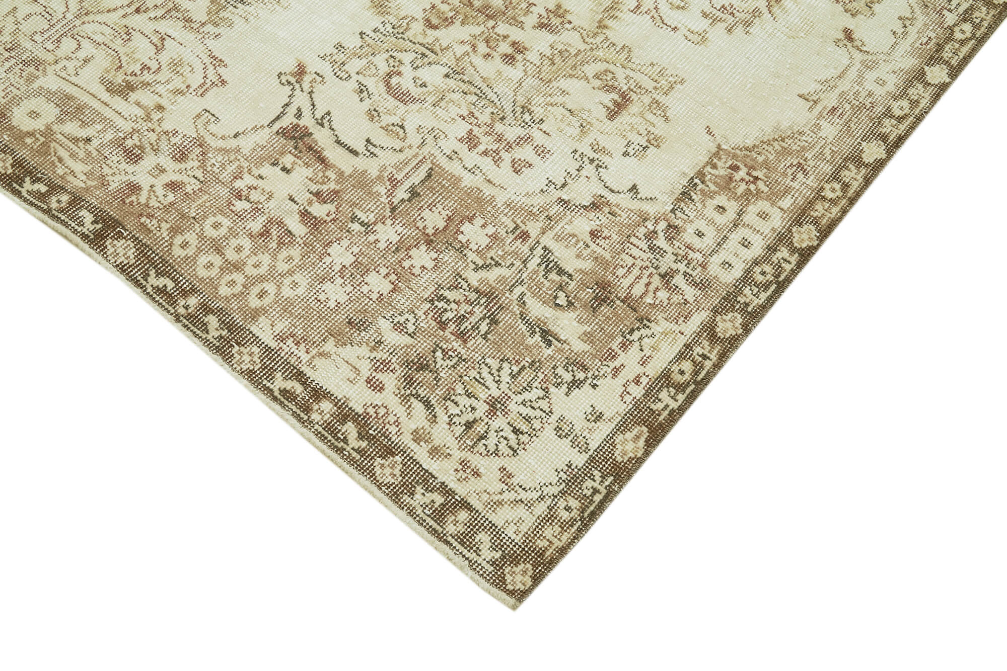 Handmade Wool Area Rug – Vintage Cotton Rug Beige 6'x9'4'' Soft Natural Fiber