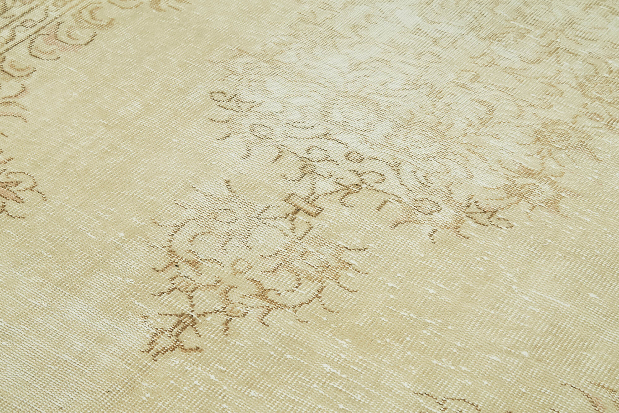 Handmade Wool Area Rug – Vintage Cotton Rug | Beige Neutral Tone 5'7''x9'6''