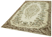 Handmade Wool Area Rug - Vintage Cotton Rug Beige 5'7'' x 9'5'' Durable Cotton Weave