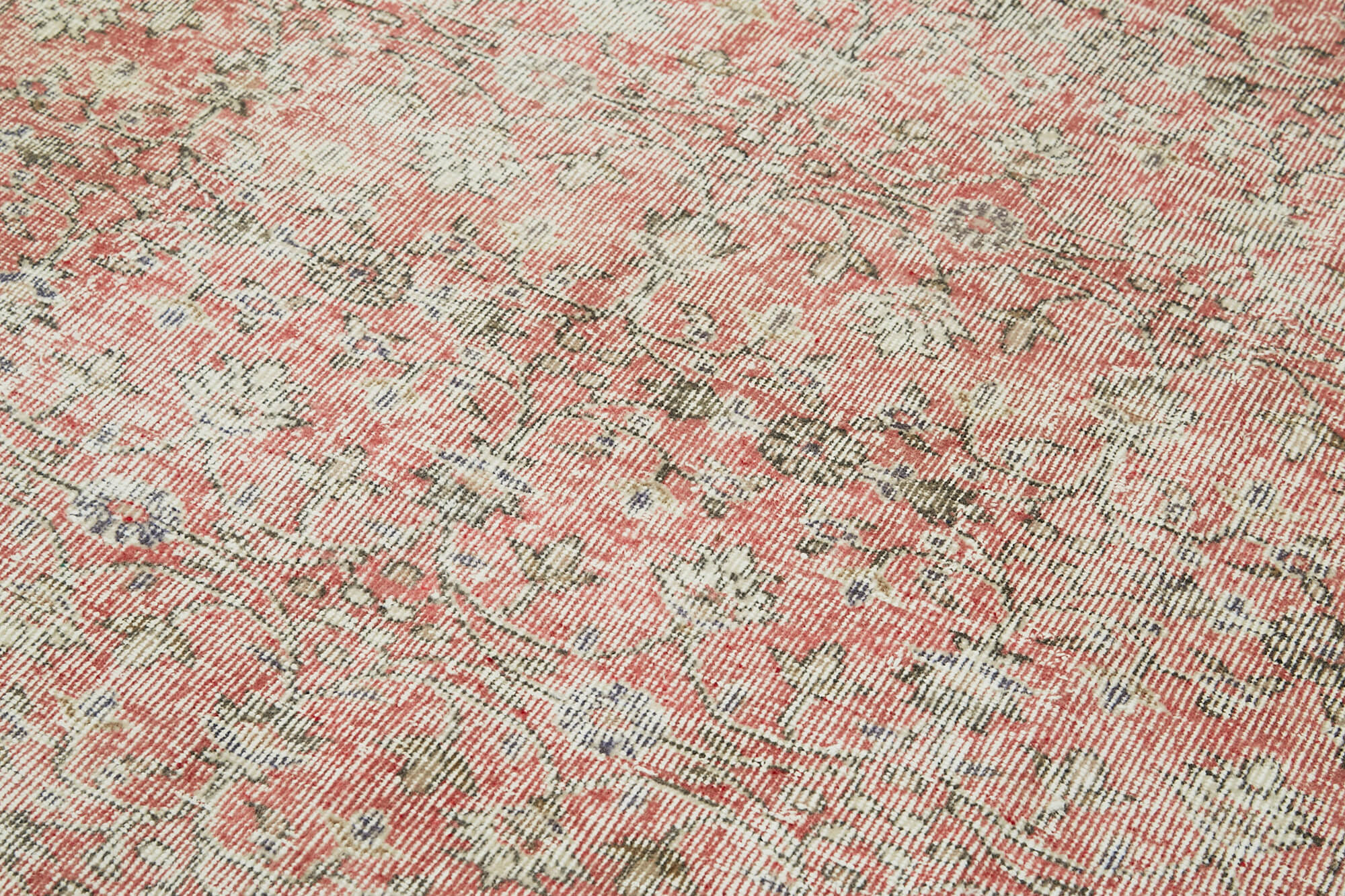 Handmade Wool Area Rug - Vintage Cotton Rug 5'5''x9'2'' | Soft Wool Carpet