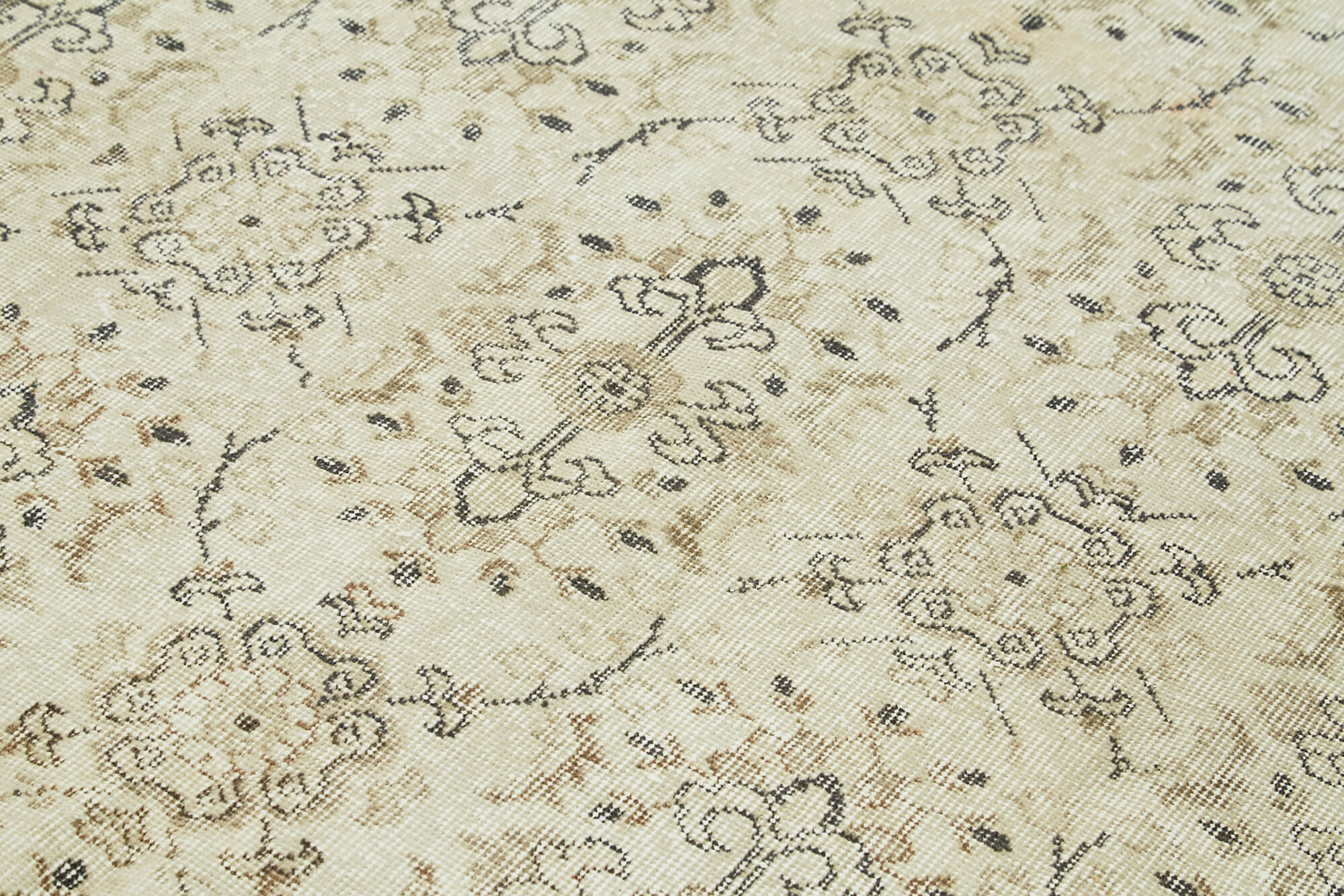 Handmade Wool Area Rug – Vintage Cotton Rug 5'7''x8'11'' Beige Classic Woven Carpet