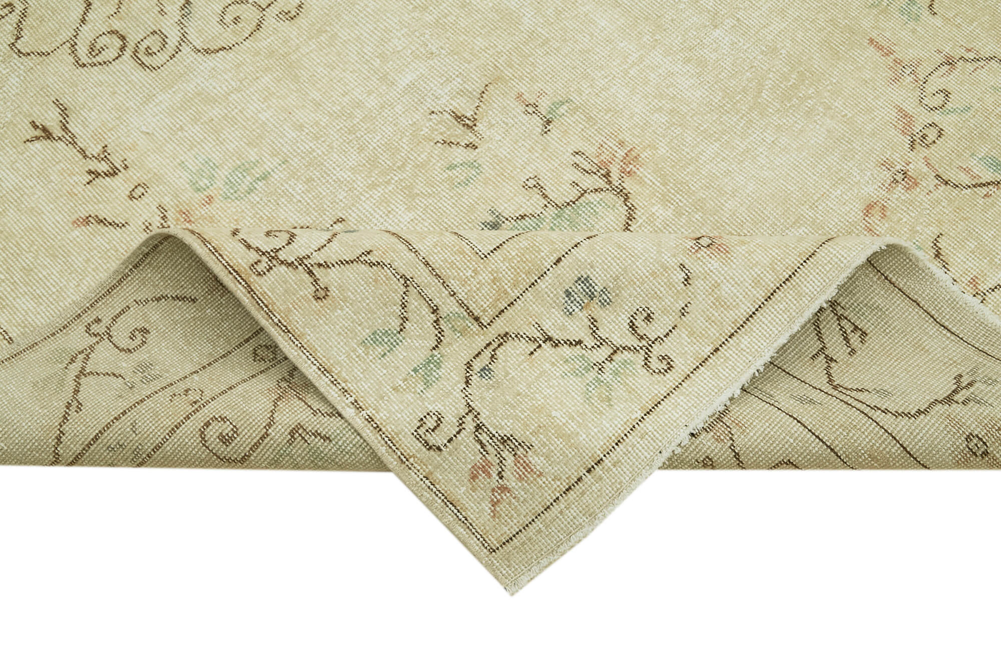 Vintage Cotton Wool Rug – Handmade Area Rug 5'3''x9'6'' | Durable Cotton Weave & Soft Wool