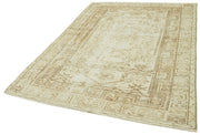 Handmade Wool Area Rug – Vintage Cotton Rug, Turkish Wool Carpet 5'3''x8'2'' Beige