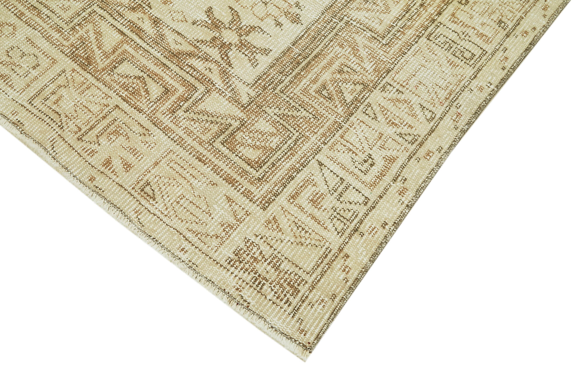 Handmade Wool Area Rug – Vintage Cotton Rug, Turkish Wool Carpet 5'3''x8'2'' Beige