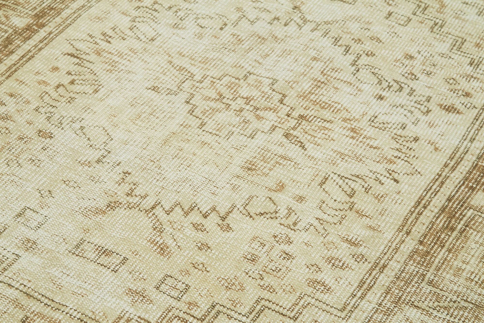 Handmade Wool Area Rug – Vintage Cotton Rug, Turkish Wool Carpet 5'3''x8'2'' Beige