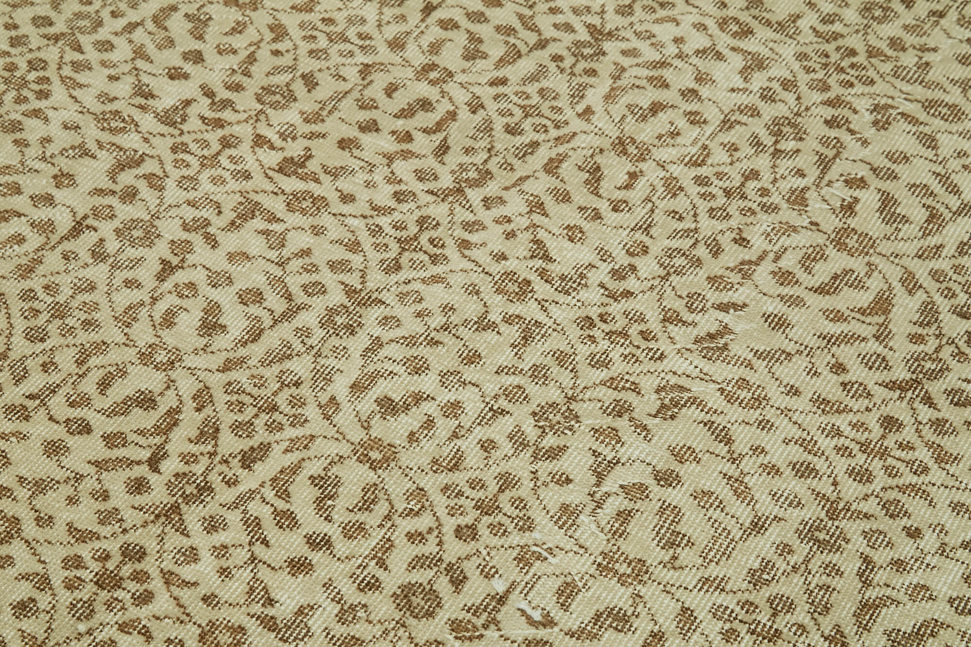 Handmade Wool Area Rug – Vintage Cotton Rug 5'5'' x 8'9'' Beige Area Carpet