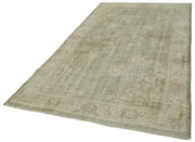 Handmade Wool Area Rug – Vintage Cotton Rug with Beige Wool Carpet, 5'1'' x 8'10''