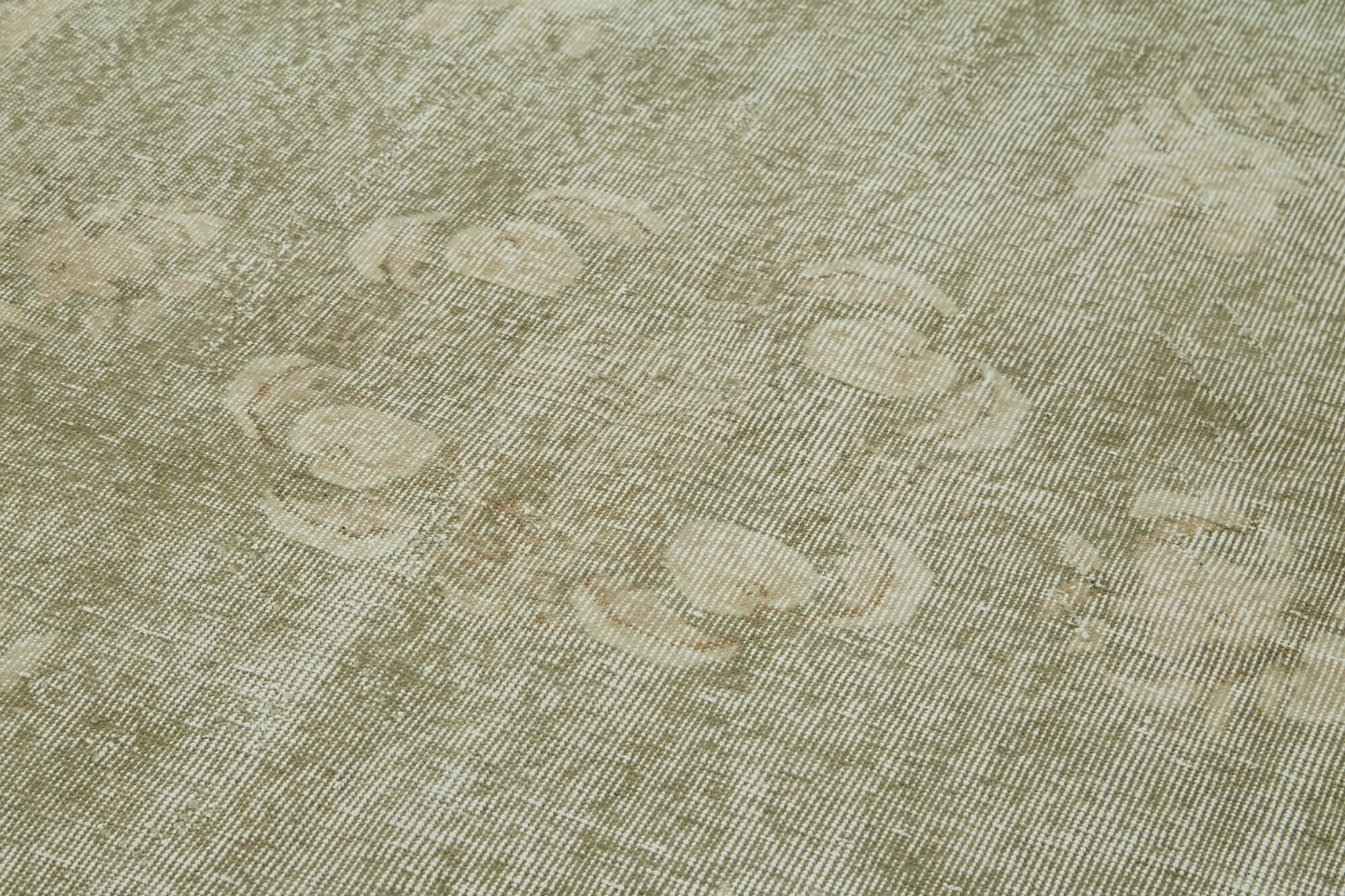 Handmade Wool Area Rug – Vintage Cotton Rug with Beige Wool Carpet, 5'1'' x 8'10''