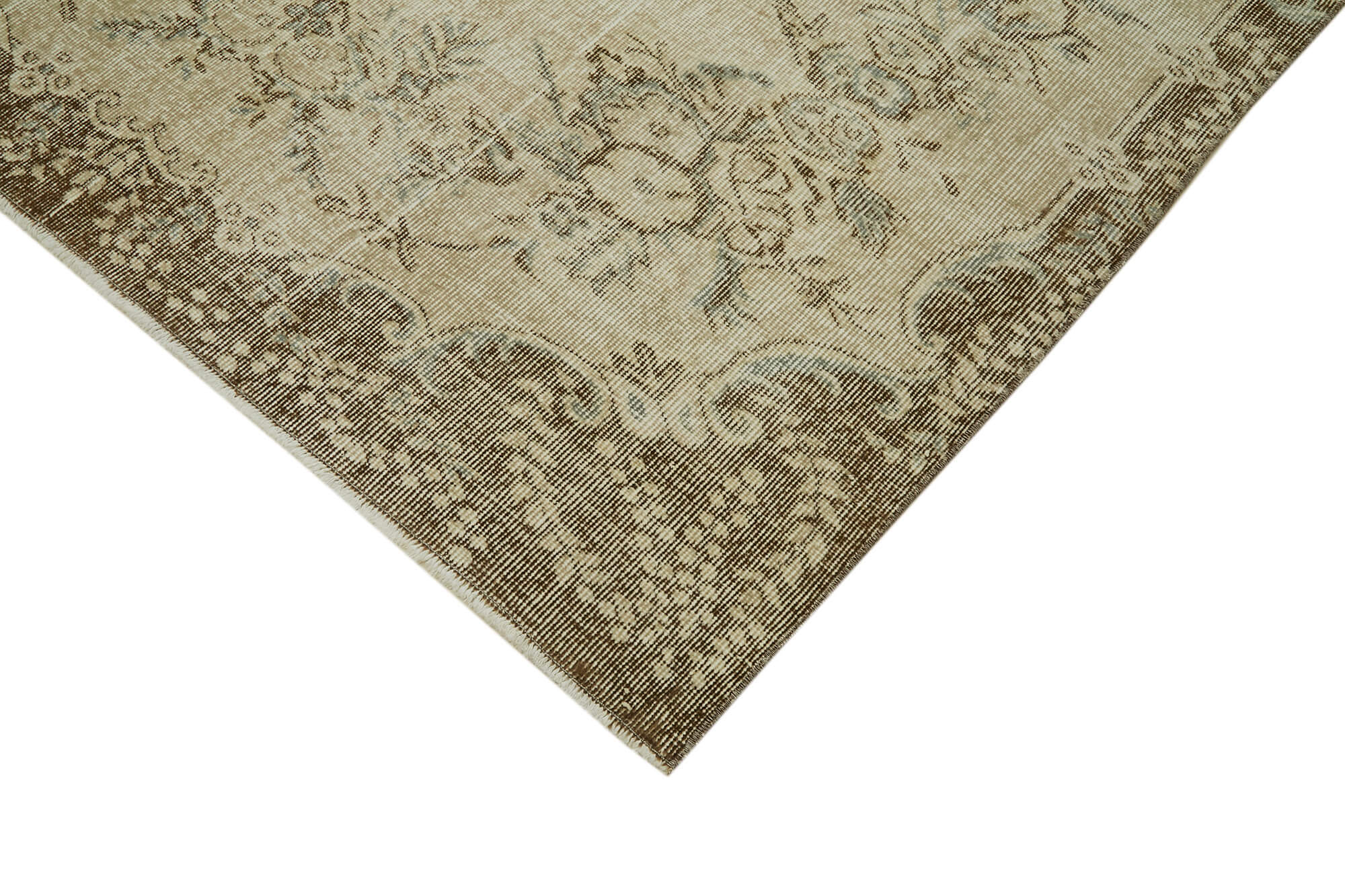 Handmade Wool Area Rug – Vintage Cotton Rug | Neutral Beige, Durable & Soft