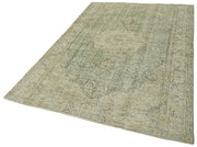 Handmade Wool Area Rug – Vintage Cotton Rug 5'4''x8'8'' Beige Eskime Style