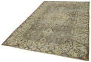 Handmade Wool Area Rug – Vintage Cotton Rug, Beige 5'7'' x 8'8'' Soft Woolen Floor Covering