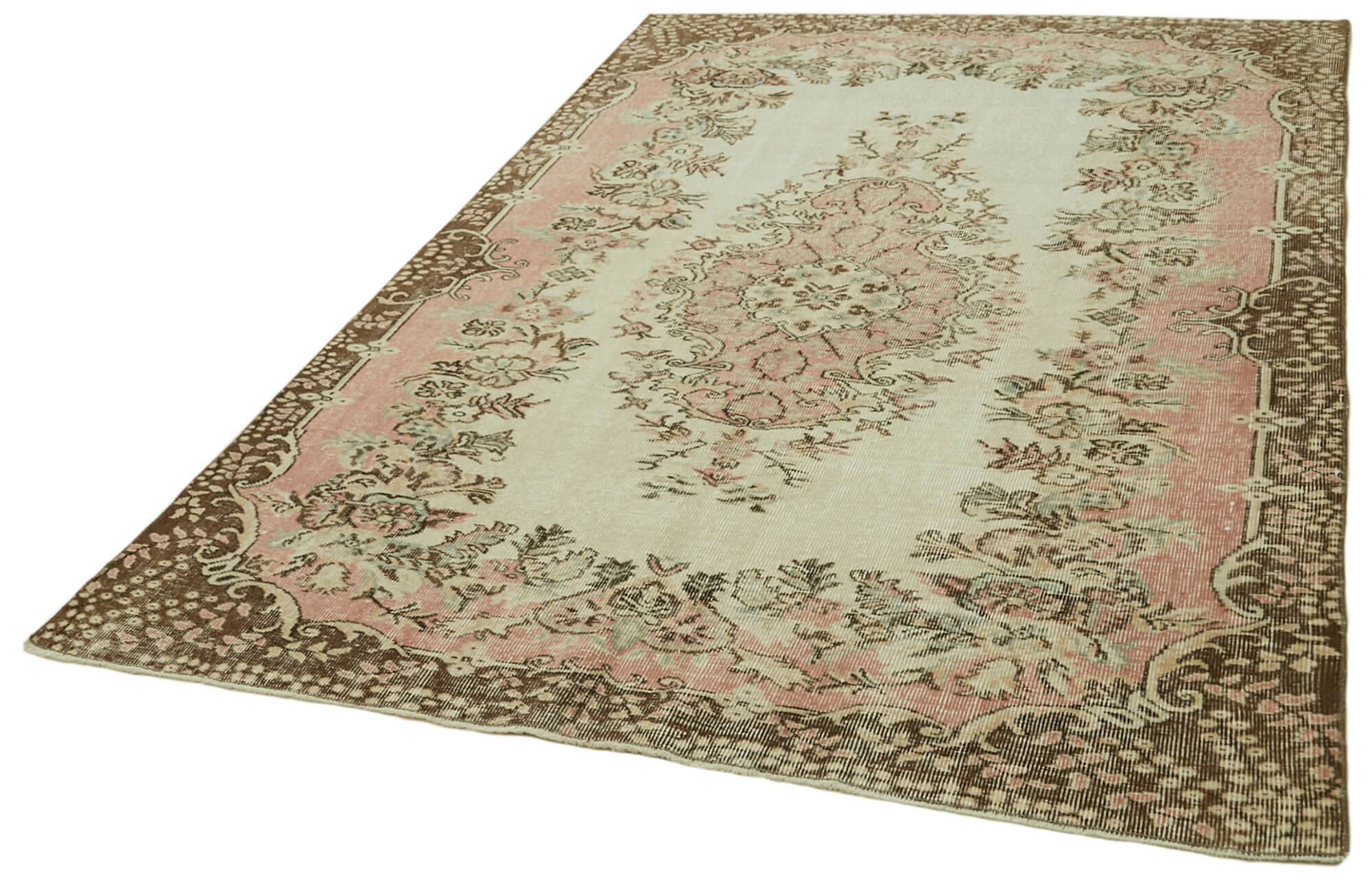 Handmade Wool Area Rug – Vintage Cotton Rug With Soft Wool Texture & Durable Cotton Weave 5'7''x8'4''