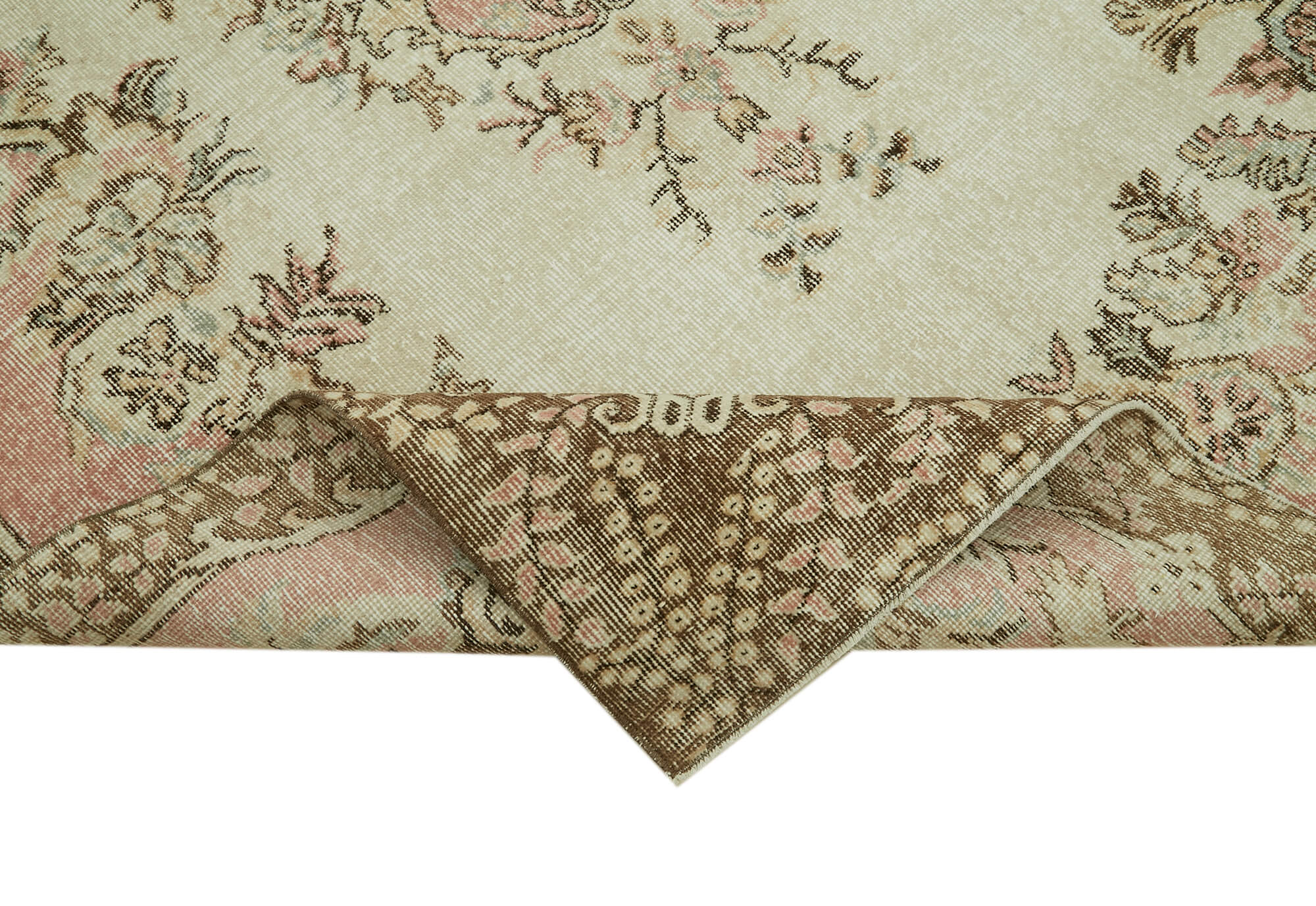 Handmade Wool Area Rug – Vintage Cotton Rug With Soft Wool Texture & Durable Cotton Weave 5'7''x8'4''