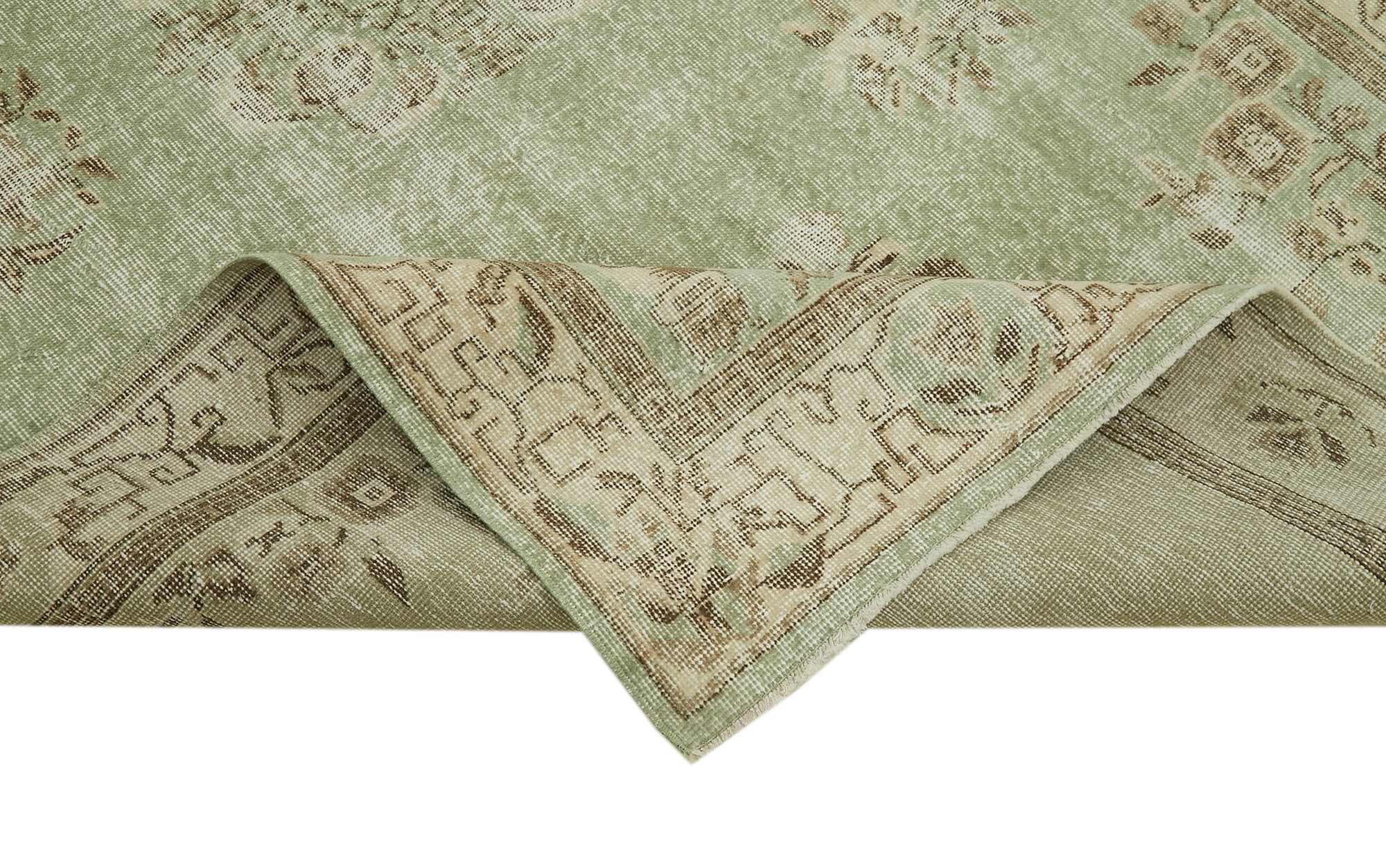 Handmade Wool Area Rug | Traditional Hand Knotted Vintage Cotton Rug 5'4''x8'9'' Beige