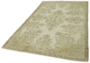 Handmade Wool Area Rug – Vintage Cotton Rug Beige 5'7''x9'4'' Durable Cotton Weave