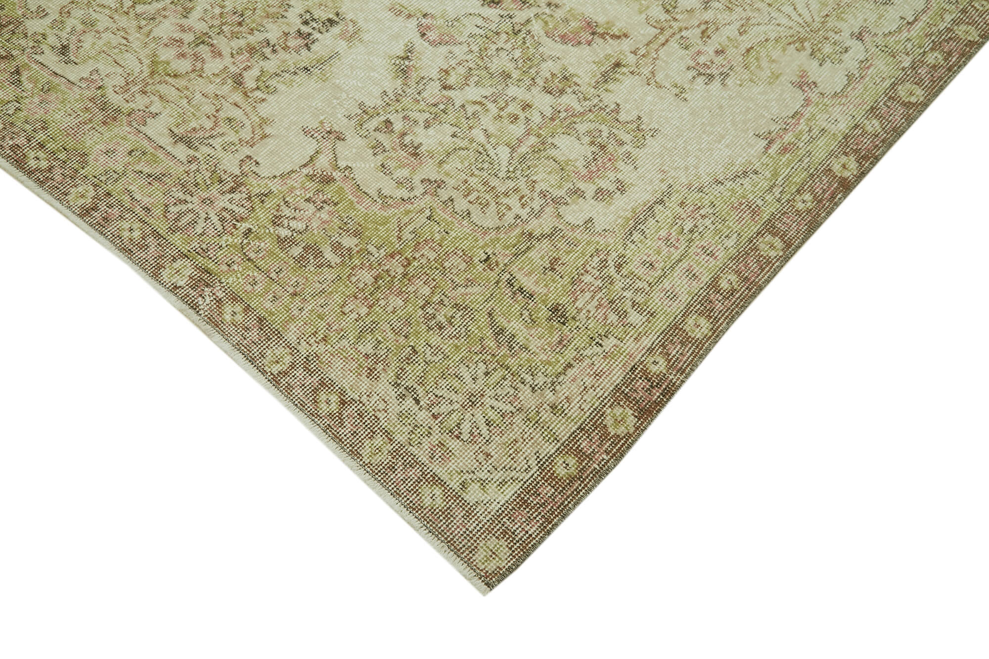 Handmade Wool Area Rug – Vintage Cotton Rug Beige 5'7''x9'4'' Durable Cotton Weave