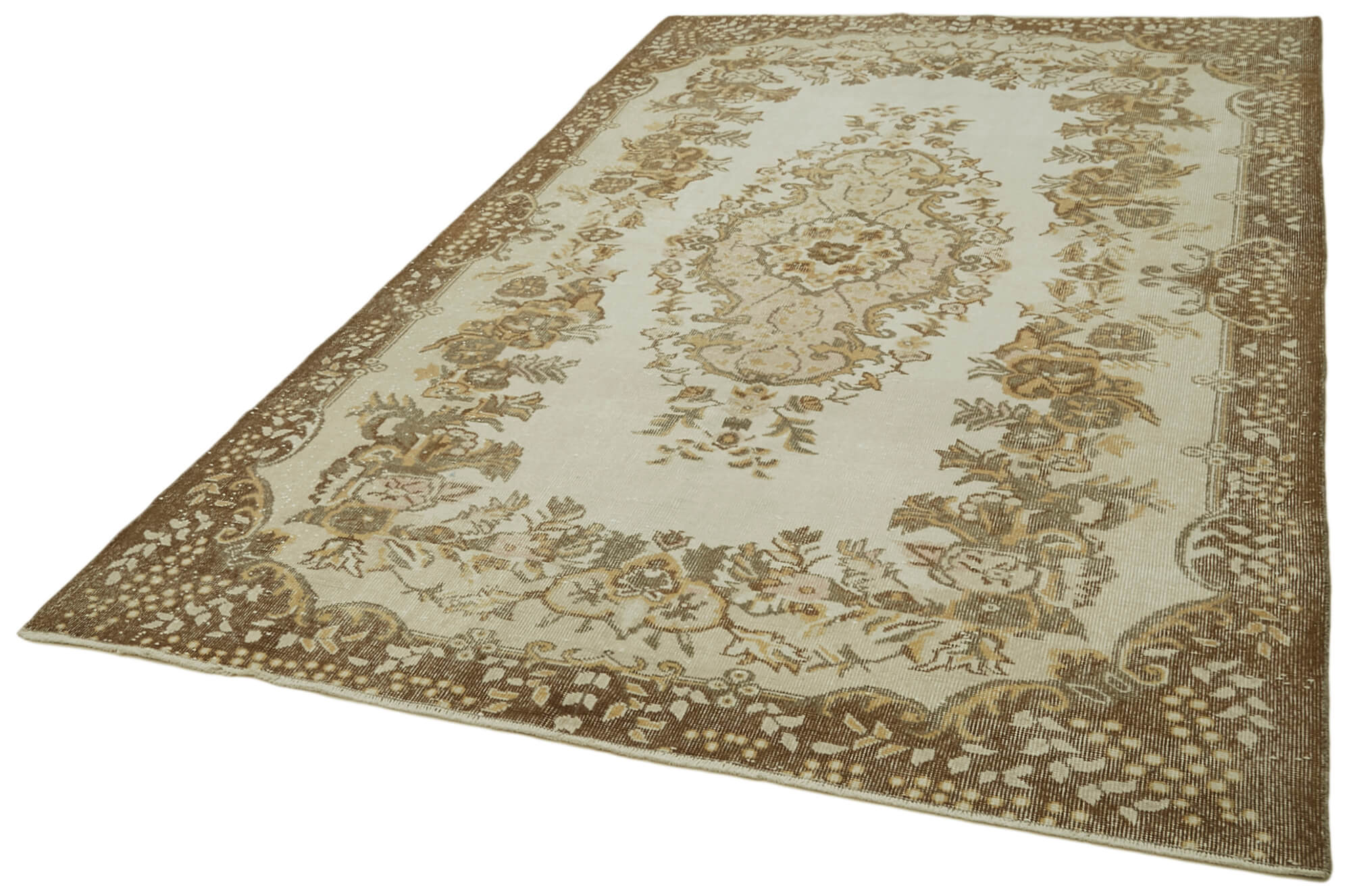 Handmade Wool Area Rug | Traditional Hand Knotted Rug – Beige Cotton Weave